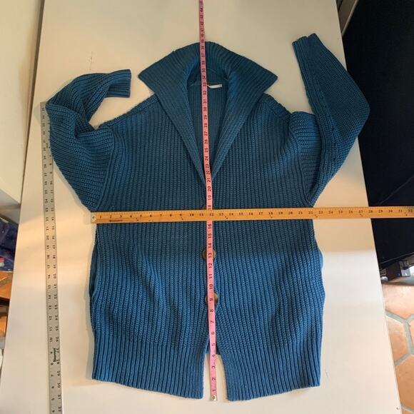 Free People Cardigan Womens M Medium Chunky Knit Swim Too Deep Button Up Sweater - Picture 7 of 12
